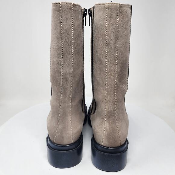 Free People Brooks Chelsea Boots Women EU39/US8.5 Taupe Suede Mid Calf Full Zip - Picture 7 of 13
